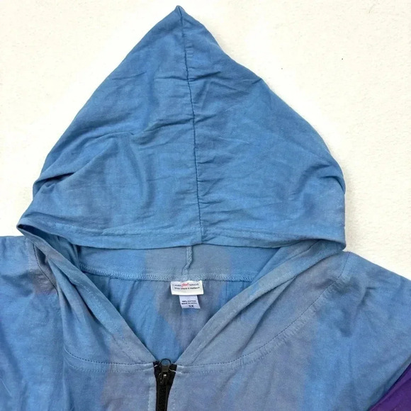 Made In Nepal 100% Cotton Tie Dye Light Weight Boho Natural Zip Jacket Size 3X - Picture 7 of 15